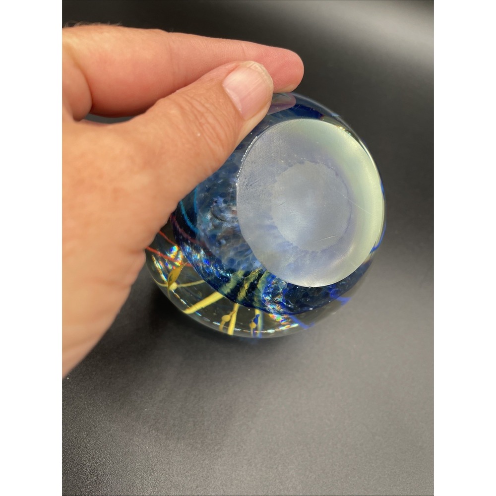 Vintage Large Murano Style Art Glass Firework/Explosion Swirl Paperweight 4" - Picture 4 of 4